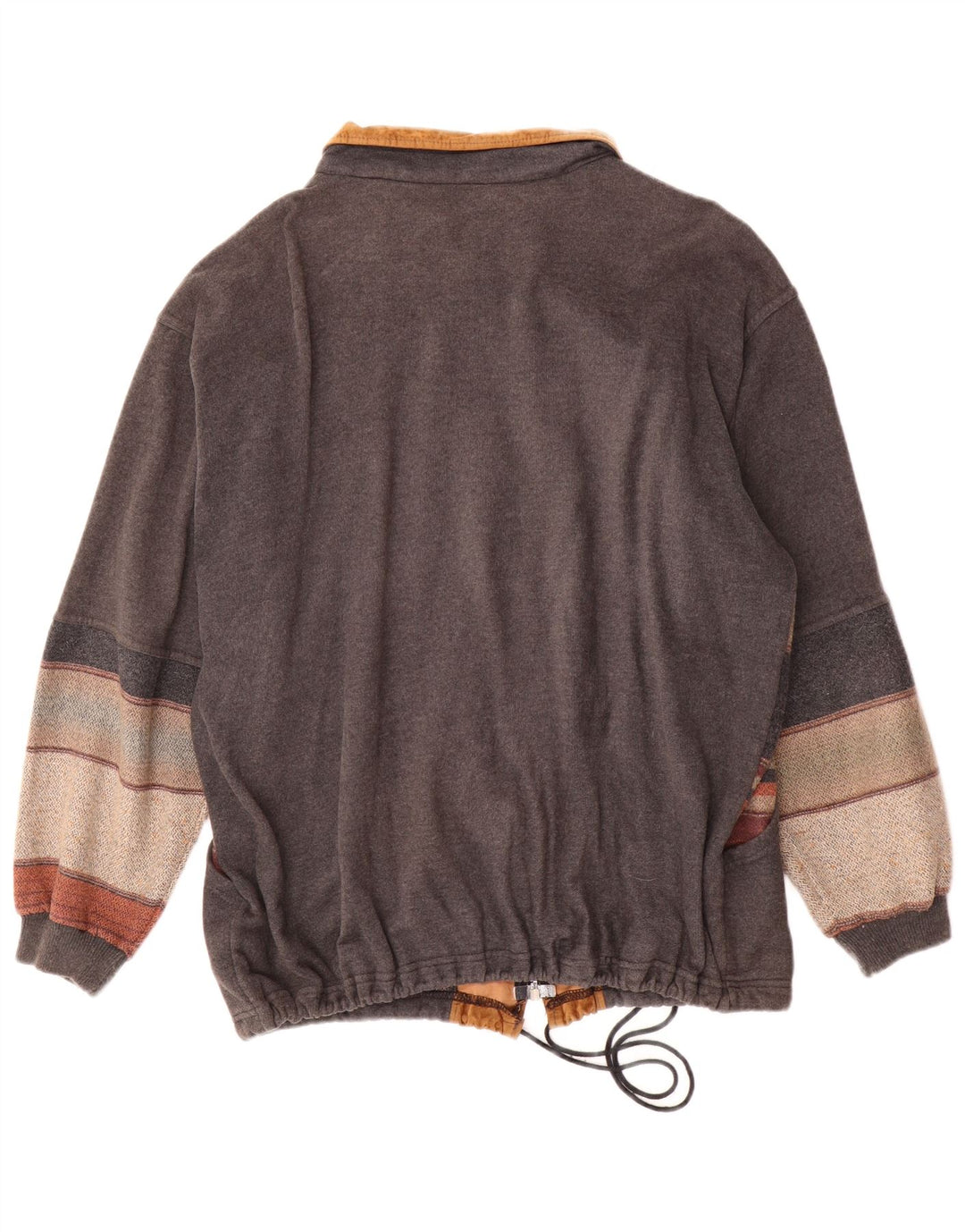 Giubbotto bomber grafico da uomo vintage UK 42 XL Acrilico color block grigio