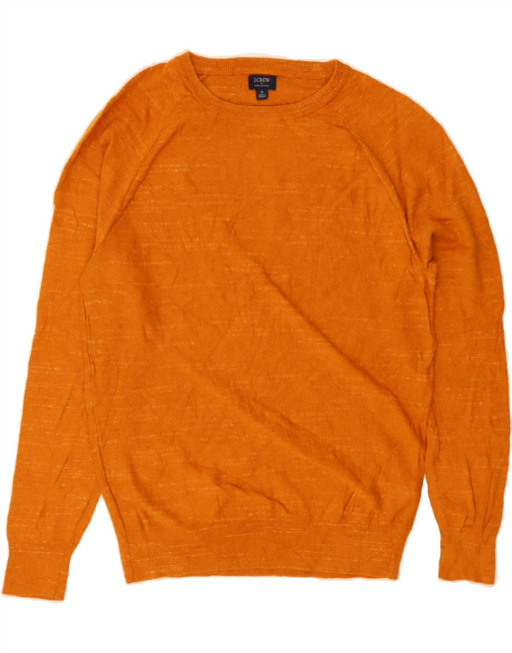 J. CREW Mens Boat Neck Jumper Sweater Small Orange Cotton Vintage J. Crew and Second-Hand J. Crew from Messina Hembry 