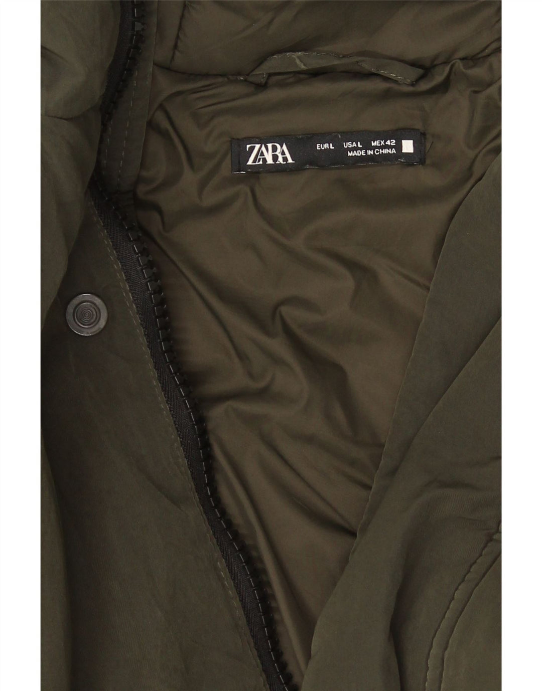 Cappotto imbottito con cappuccio da uomo Zara UK 40 grande verde