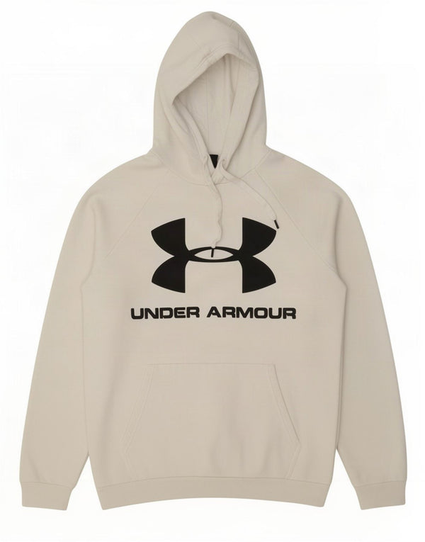 Felpa con cappuccio grafica da uomo Under Armour in cotone bianco medio