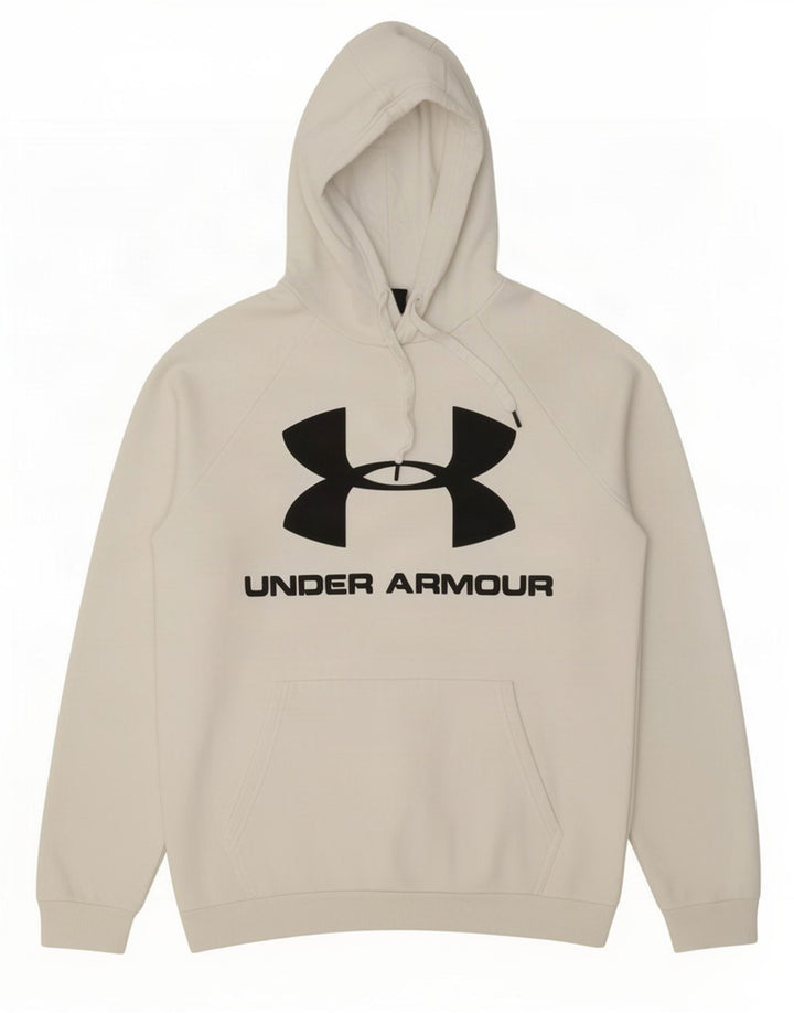 Felpa con cappuccio grafica da uomo Under Armour in cotone bianco medio