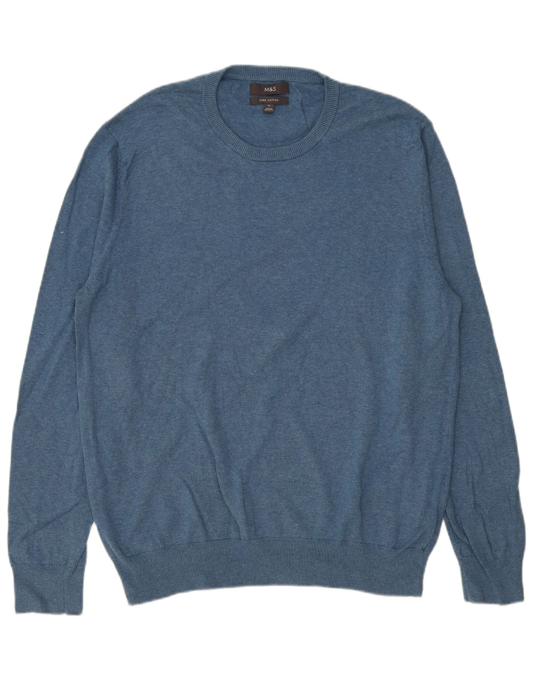Maglione maglione girocollo da uomo Marks & Spencer XL in cotone blu
