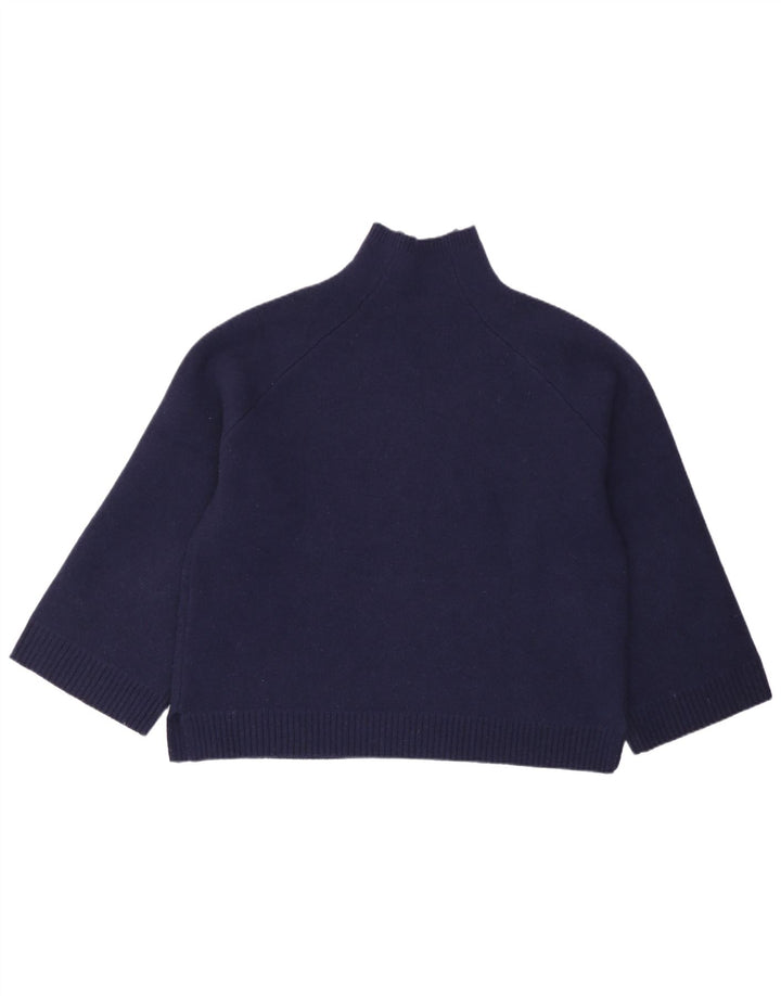 Maglione oversize da donna Zara con collo dolcevita UK 10 piccolo in lana blu navy