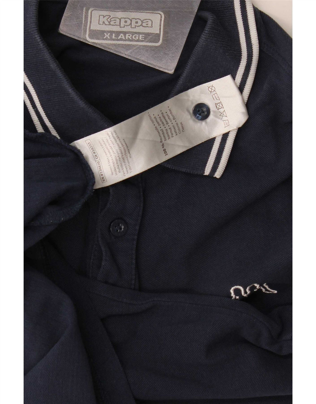 Polo Kappa da uomo XL in cotone blu navy