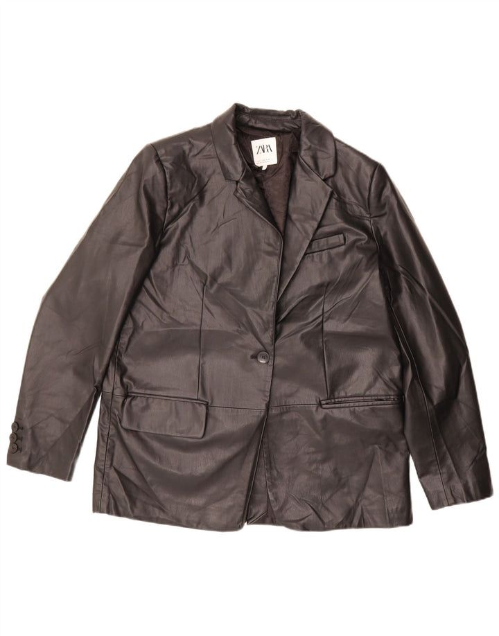 Giacca blazer oversize a 1 bottone da donna Zara UK 14 media nera