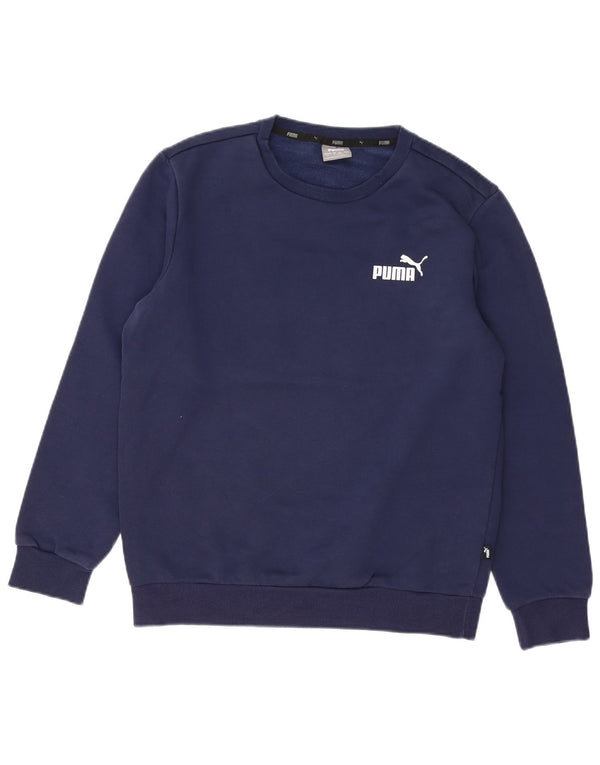 Felpa da uomo Puma Maglione piccolo blu navy in cotone