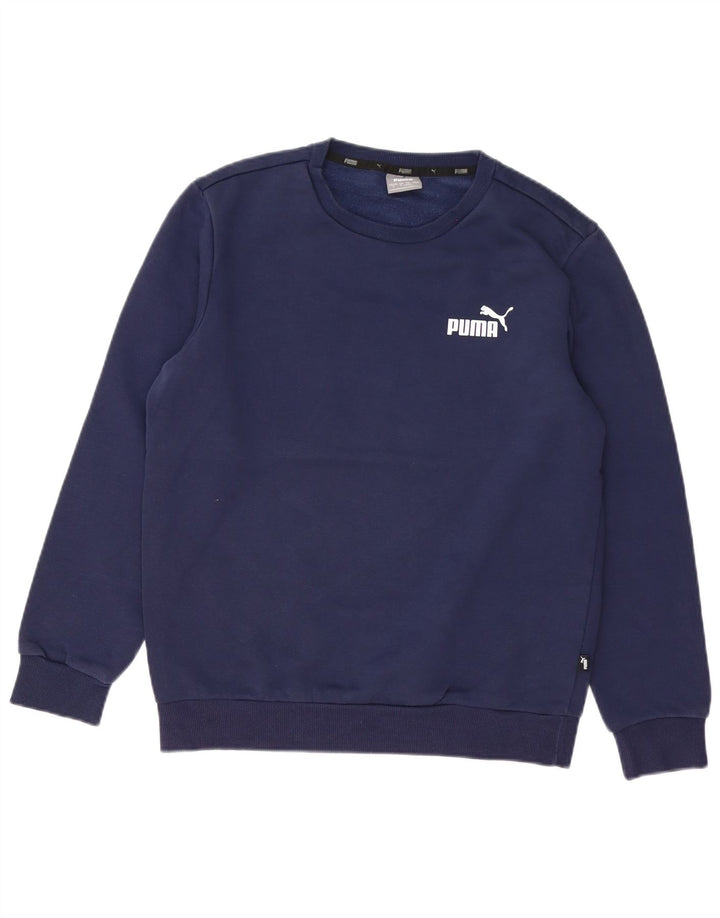Felpa da uomo Puma Maglione piccolo blu navy in cotone