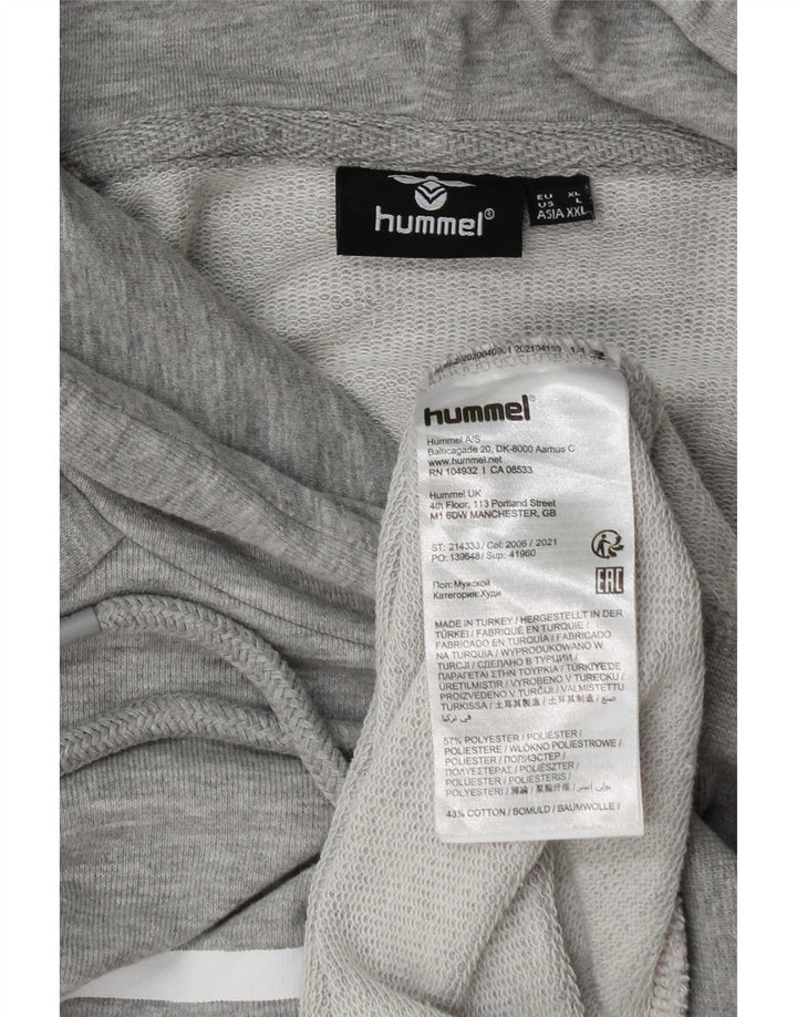 Felpa con cappuccio grafica da uomo Hummel XL Poliestere chiazzato grigio
