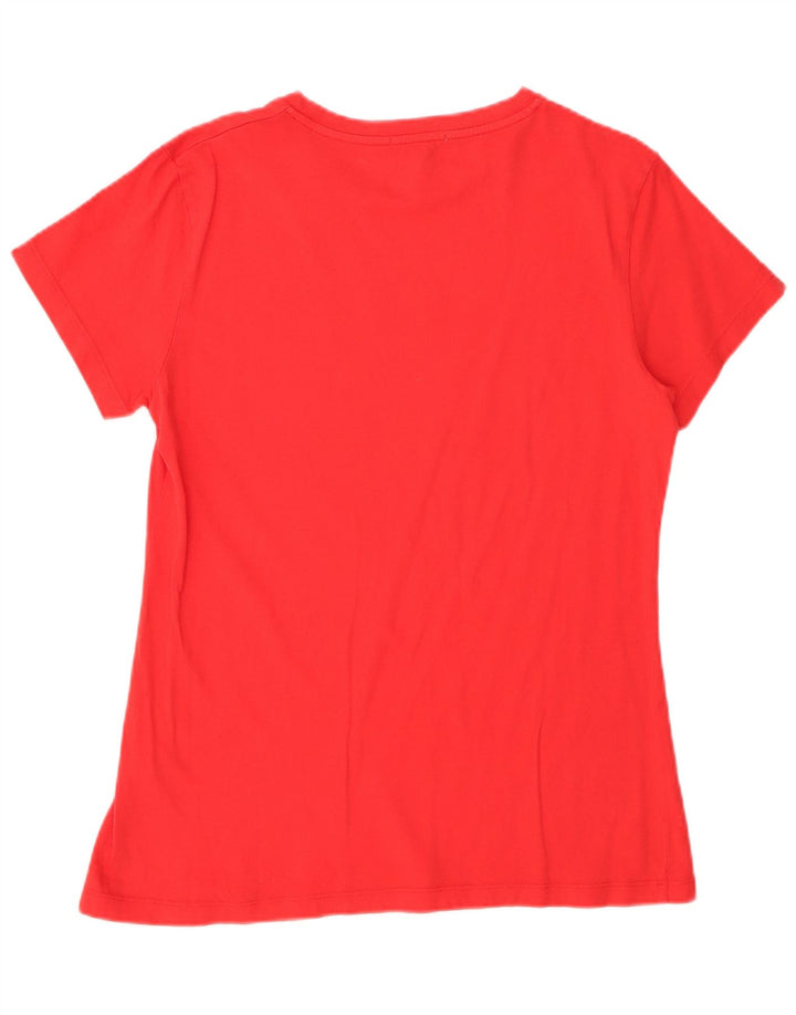 T-shirt grafica da donna Barbour Top UK 16 grande cotone rosso