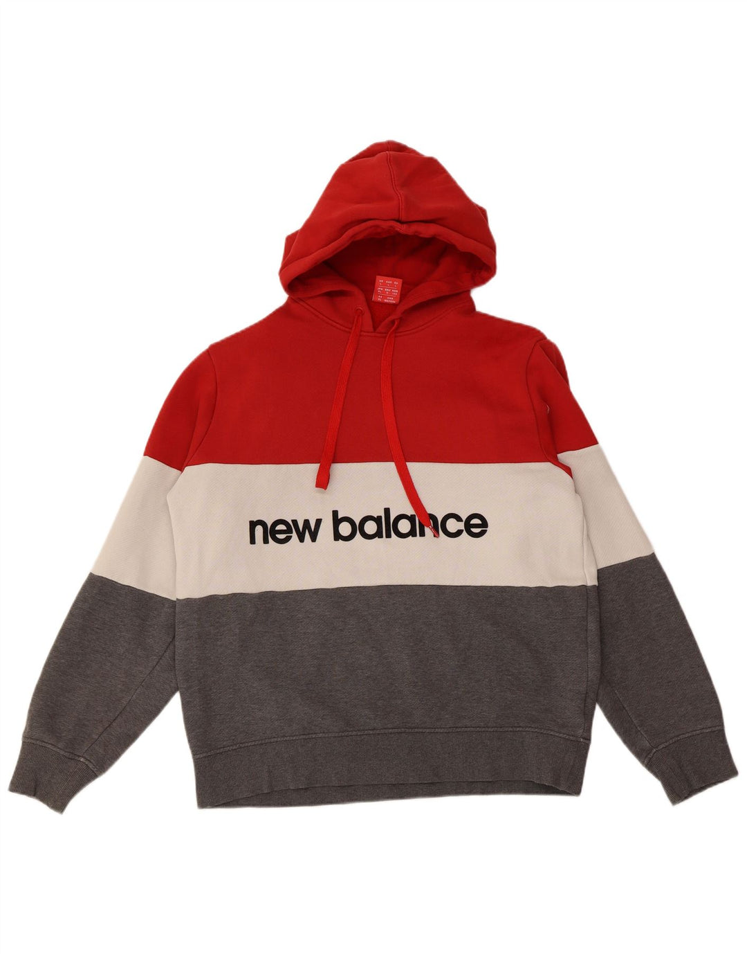 NEW BALANCE Maglione con cappuccio grafico da uomo grande blocco di colori multicolore