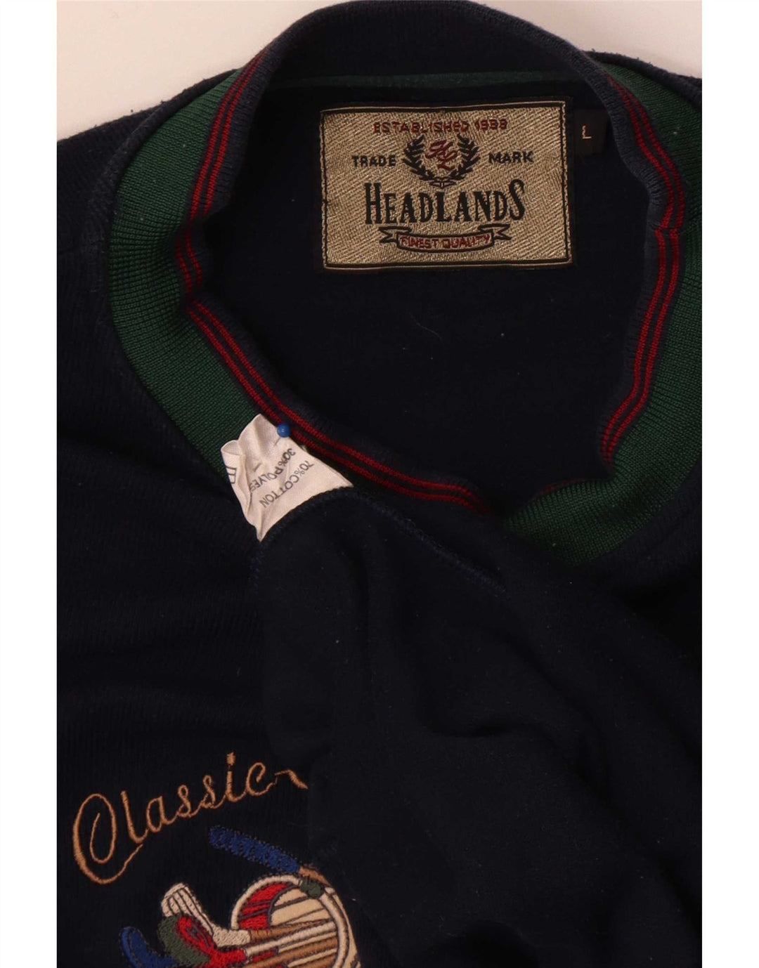 Felpa da uomo vintage con vestibilità regolare grafica, maglione grande, cotone blu navy