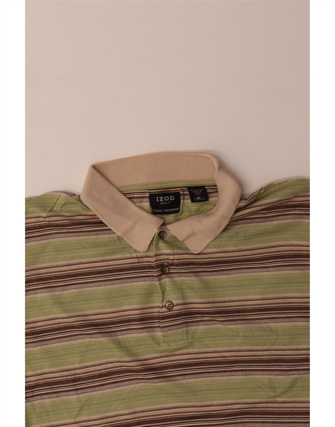 Polo da uomo IZOD grande in cotone a righe grigie