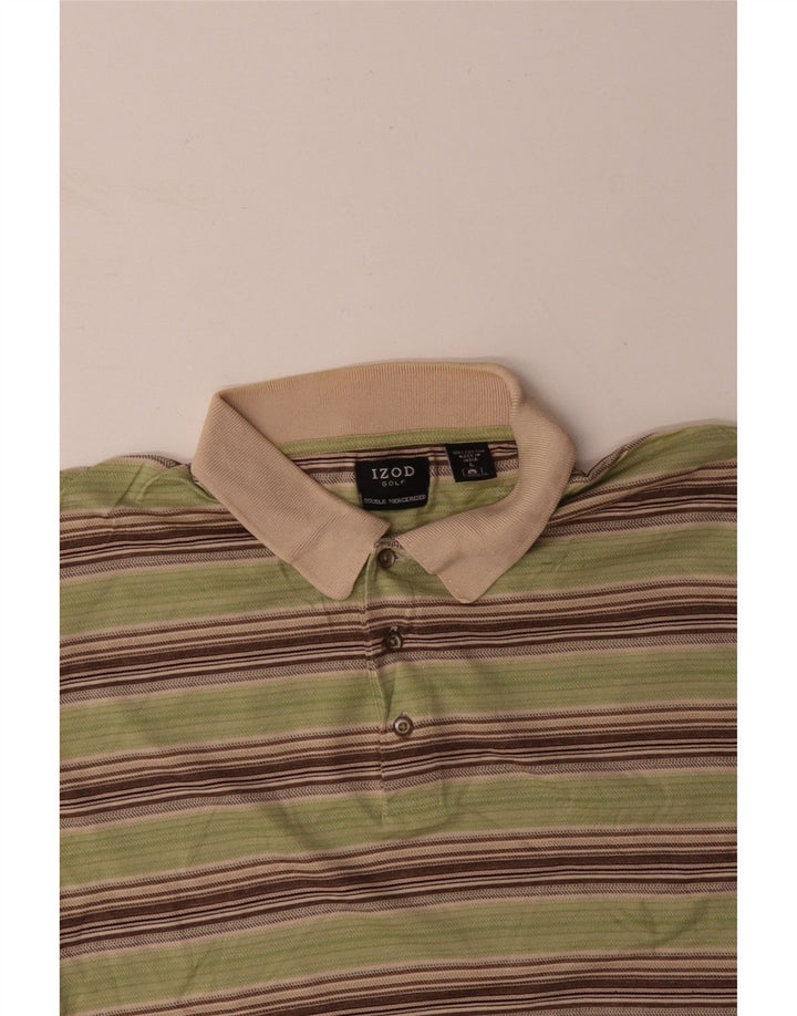 Polo da uomo IZOD grande in cotone a righe grigie