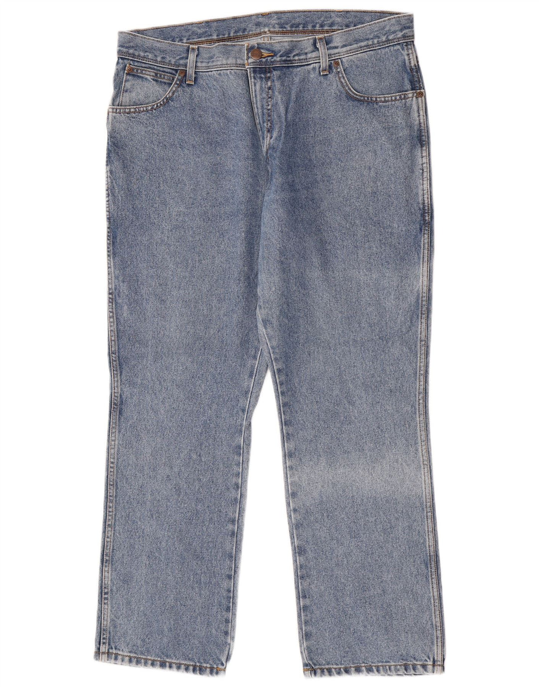 Jeans dritti da uomo Wrangler vestibilità regolare W38 L30 cotone blu