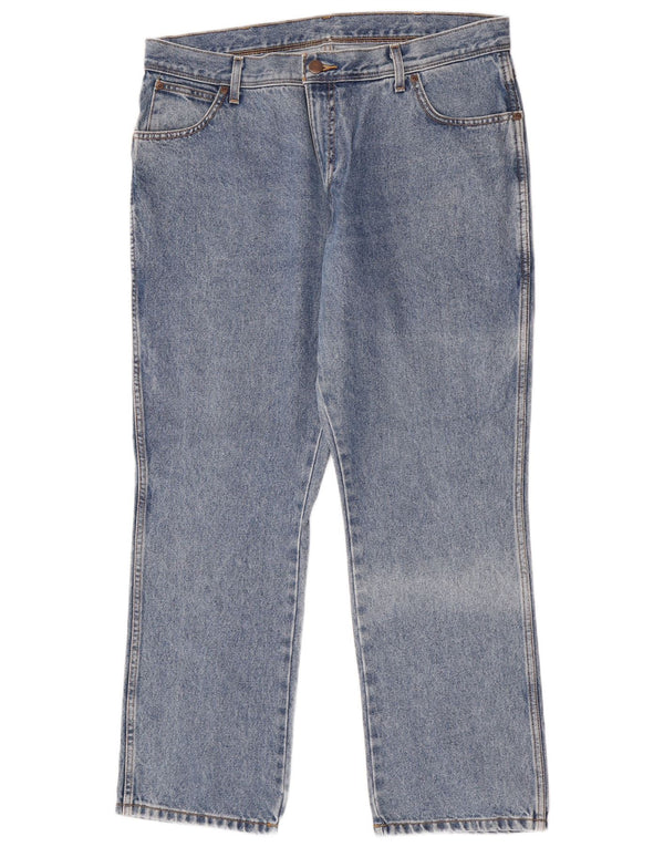 Jeans dritti da uomo Wrangler vestibilità regolare W38 L30 cotone blu