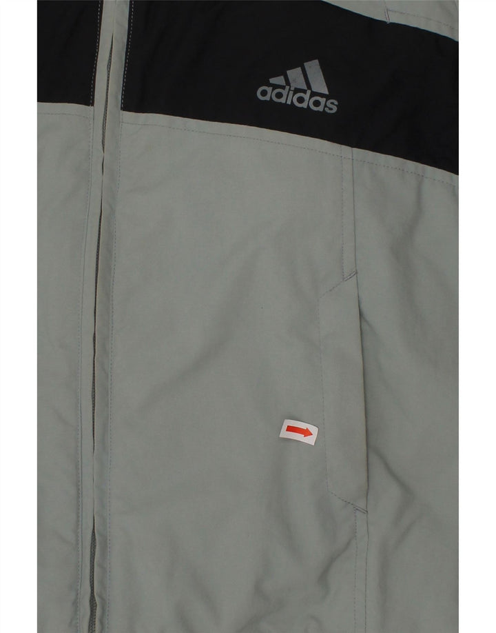 ADIDAS Boys Windbreaker Jacket 7-8 Years Blue Colourblock Polyester