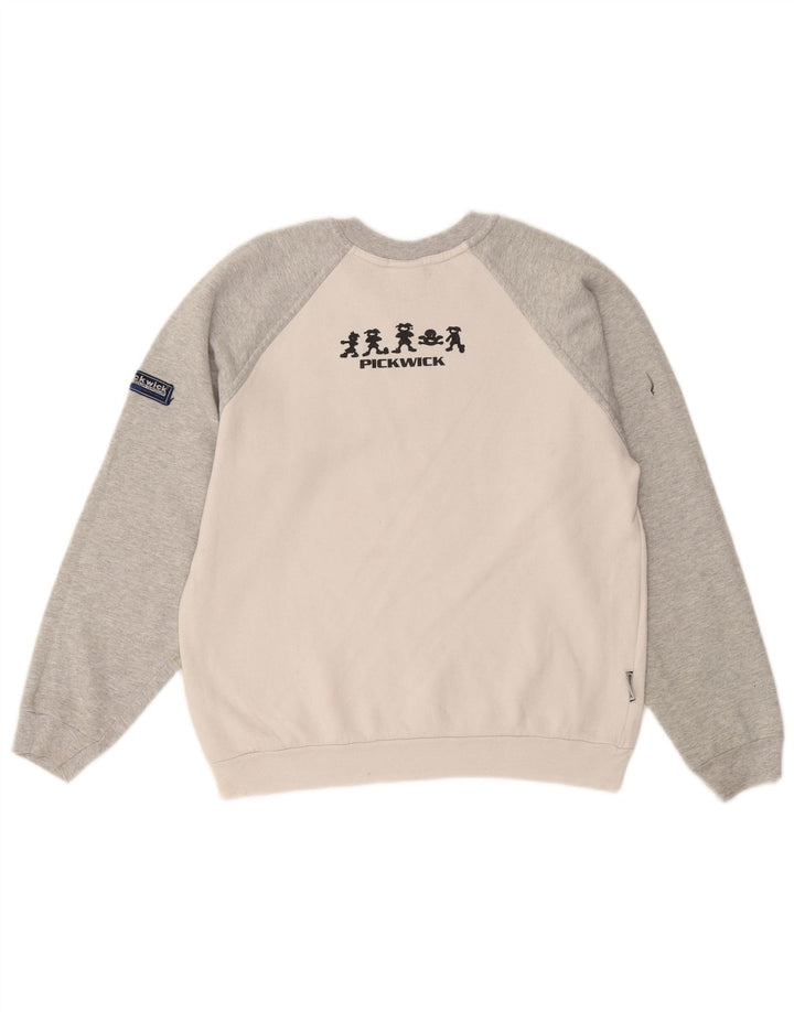 PICKWICK Felpa con grafica da donna Maglione UK 14 Medium White Colourblock