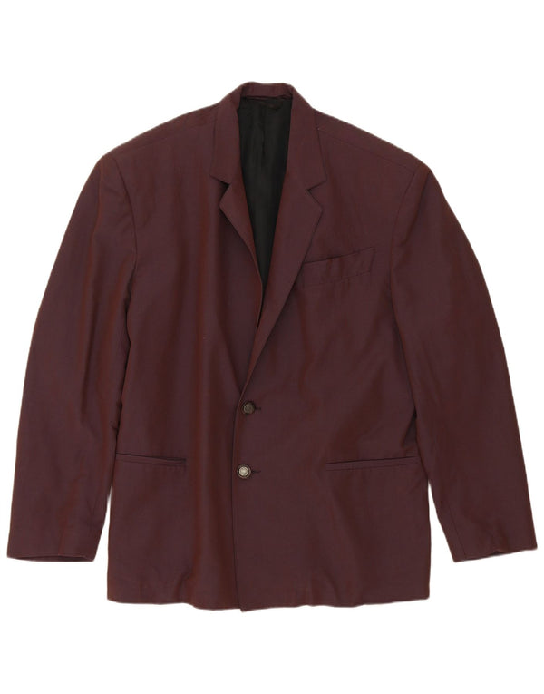Giacca blazer vintage da uomo a 2 bottoni IT 48 Borgogna media