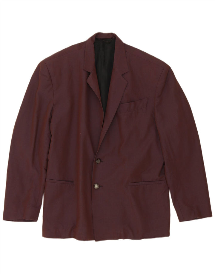 Giacca blazer vintage da uomo a 2 bottoni IT 48 Borgogna media
