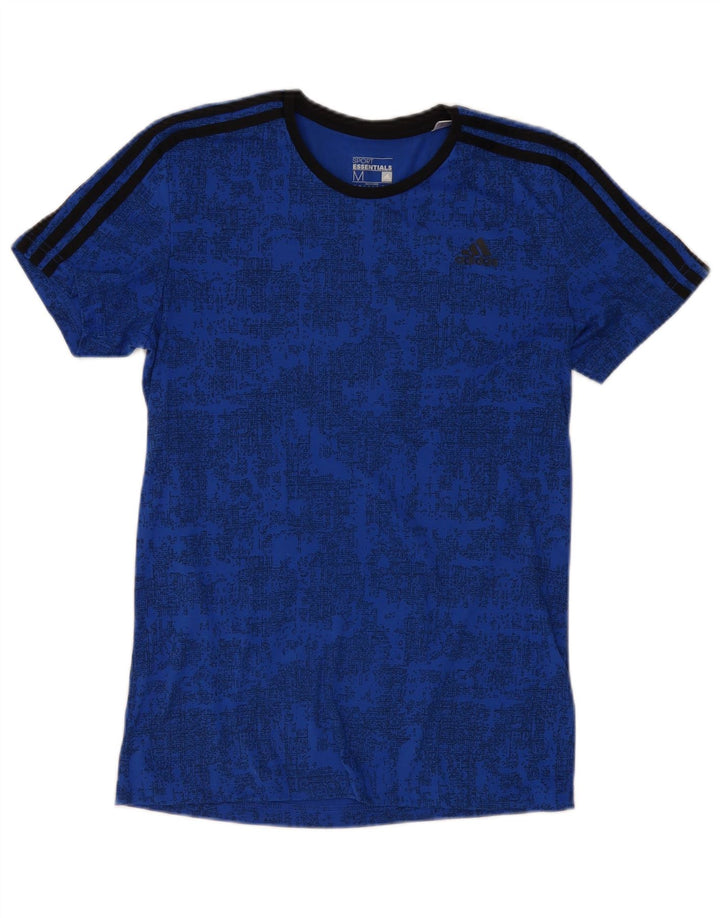 T-shirt ADIDAS da uomo Climalite Top in poliestere mimetico blu medio