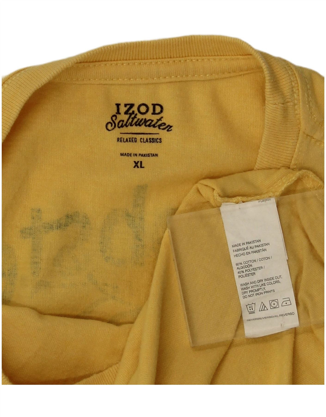 T-shirt grafica da uomo Izod Top XL in cotone giallo