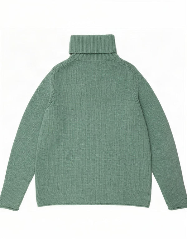 Maglione maglione a collo alto da donna Boden UK 14 grande lana verde