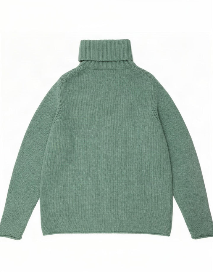 Maglione maglione a collo alto da donna Boden UK 14 grande lana verde