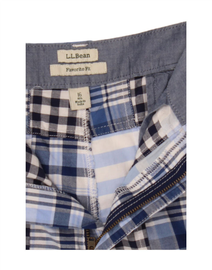 L.L.BEAN Womens Favorite Fit Chino Shorts US 16 2XL W38  Blue Patchwork Vintage L.L.Bean and Second-Hand L.L.Bean from Messina Hembry 
