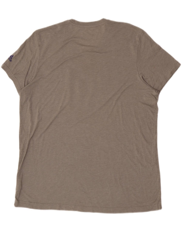 T-shirt grafica da uomo Adidas Washington Huskies Top 2XL poliestere grigio