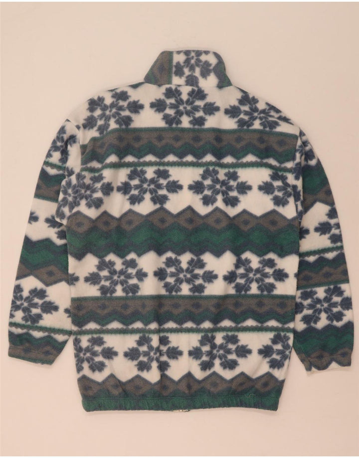 Giacca in pile vintage da uomo UK 38 Fair Isle medio multicolore