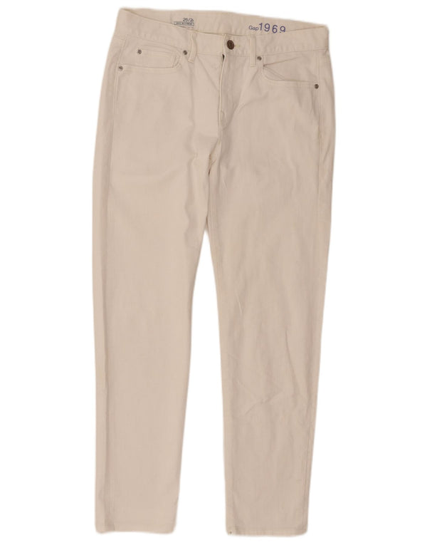 Gap Jeans Boyfriend affusolati da donna sexy US 2 XS W26 L27 cotone bianco sporco