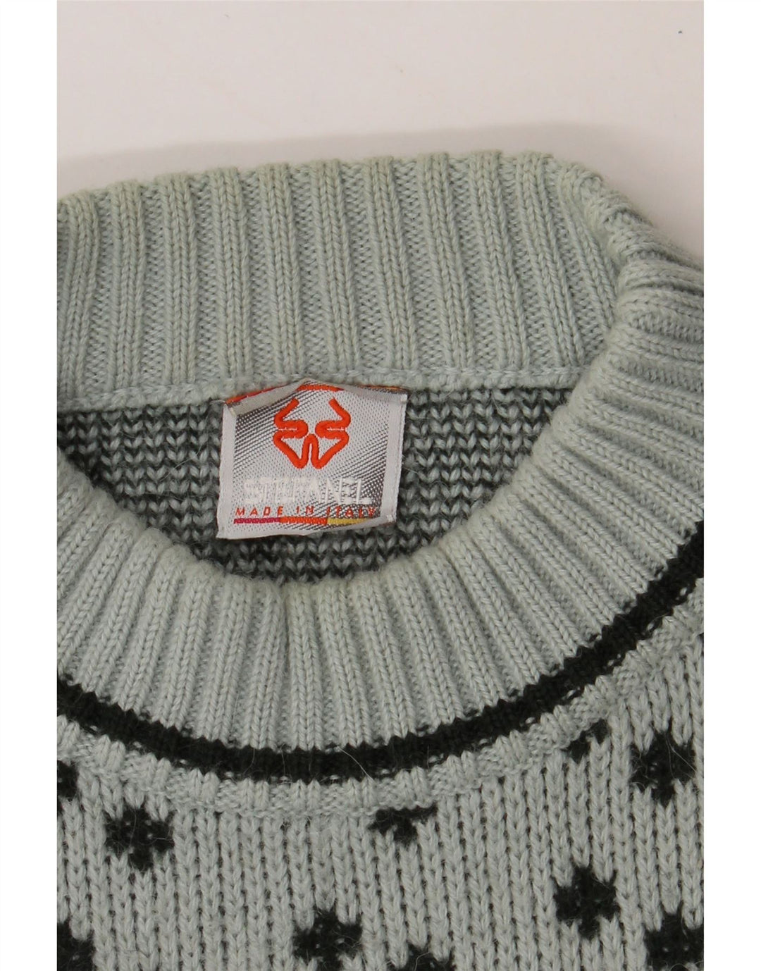 STEFANEL Womens Turtle Neck Jumper Sweater UK 22 3XL Grey Geometric Vintage Stefanel and Second-Hand Stefanel from Messina Hembry 