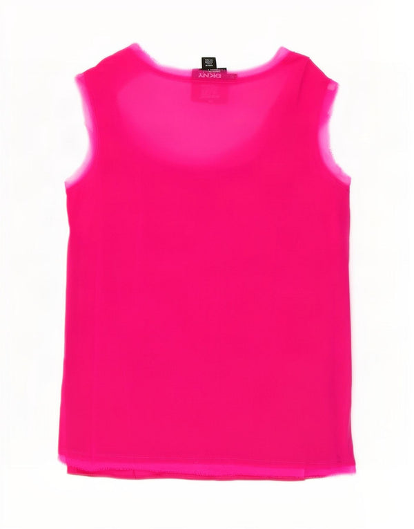 Camicetta senza maniche da donna Dkny Top UK 10 piccola seta rosa