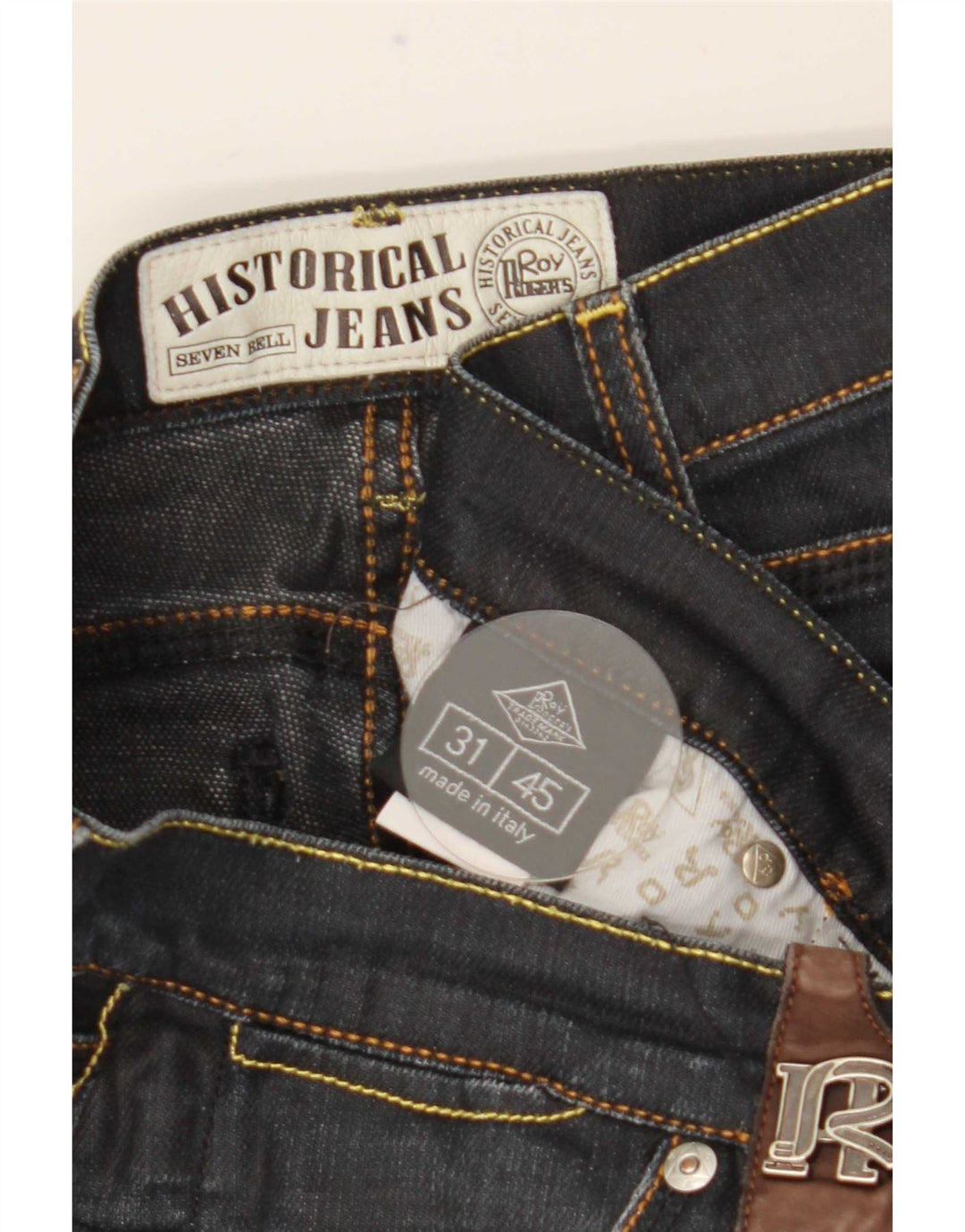 Jeans slim da uomo Roy Rogers W31 L32 cotone blu navy