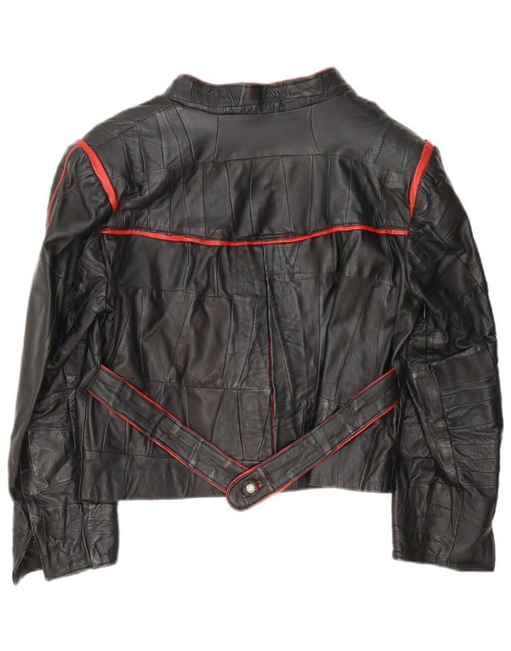 Giacca blazer vintage da donna a 3 bottoni EU 40 patchwork medio nero