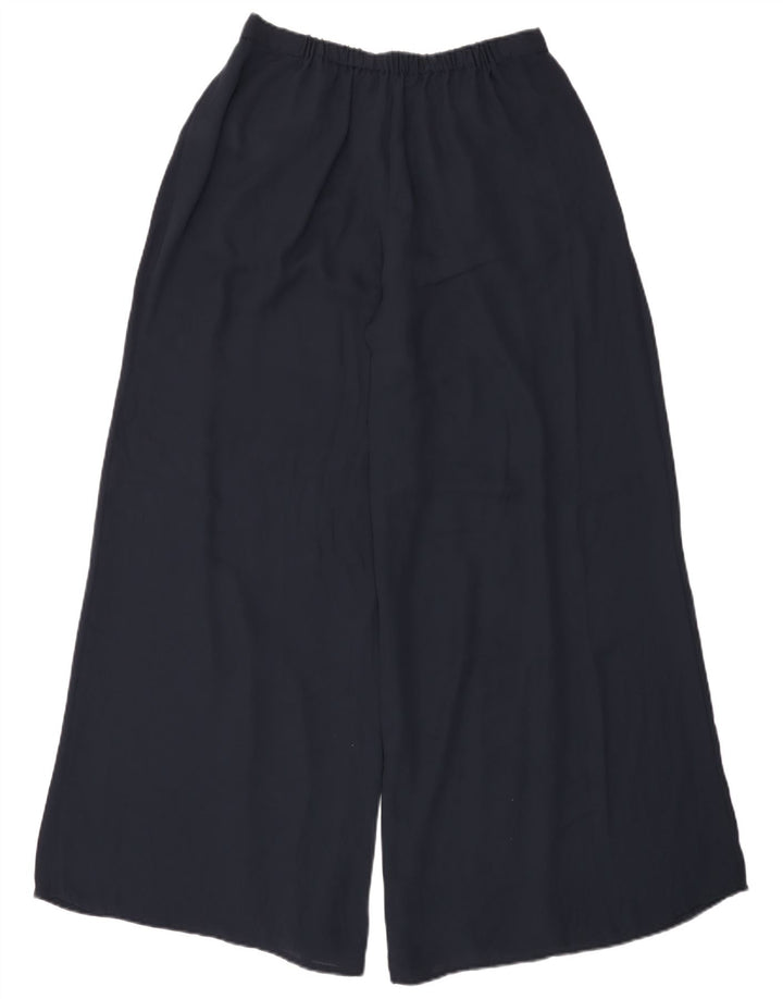 Pantaloni casual da donna a gamba larga ZARA Large W32 L31 poliestere blu navy