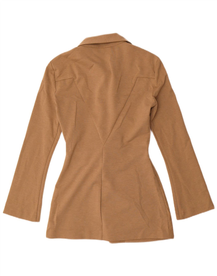 Camicia Zara da donna camicetta UK 10 piccola marrone poliestere