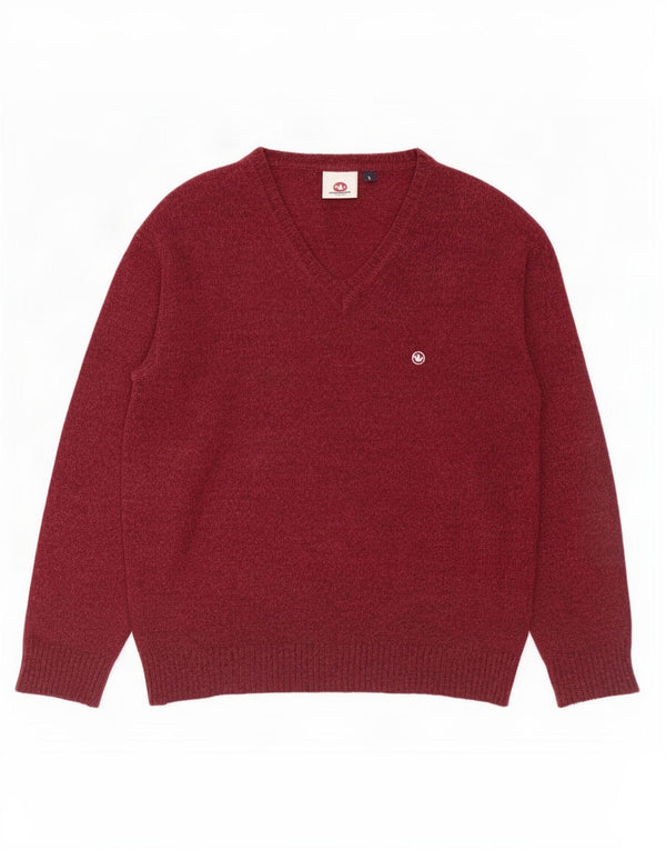 Maglione da uomo con scollo a V Murphy & Nye grande bordeaux screziato