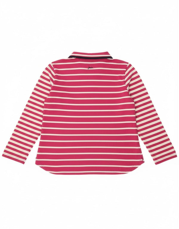 Felpa Joules da donna con zip e collo, UK 18 XL, cotone a righe rosa