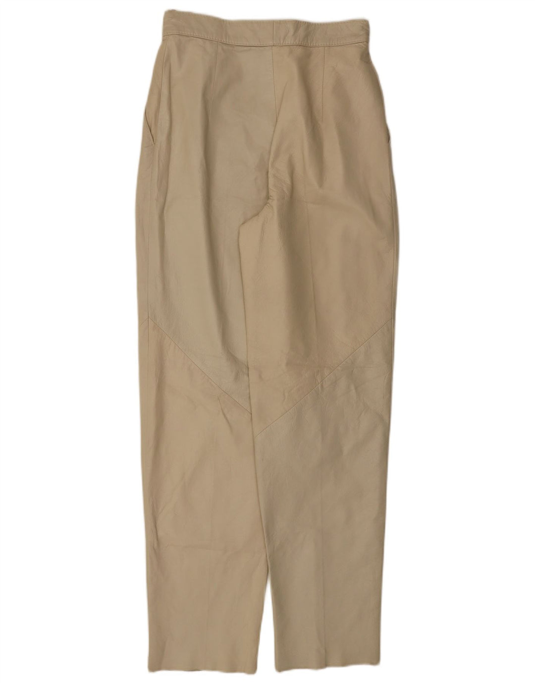 Pantaloni in pelle affusolati da donna VINTAGE W26 L30 Beige