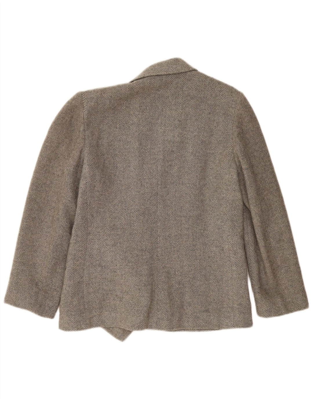 Giacca blazer doppiopetto da donna WPM UK 14 grigio medio a spina di pesce