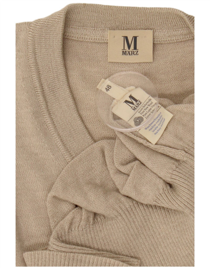 Maglione da uomo con scollo a V Marz IT 48 Lana beige medio