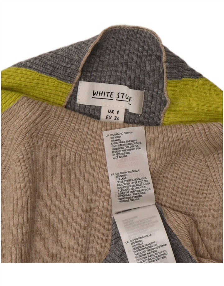 Maglione maglione collo alto da donna White Stuff UK 8 Small Grey Colourblock