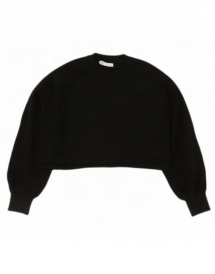 Camicetta oversize corta da donna Zara UK 14 media nera