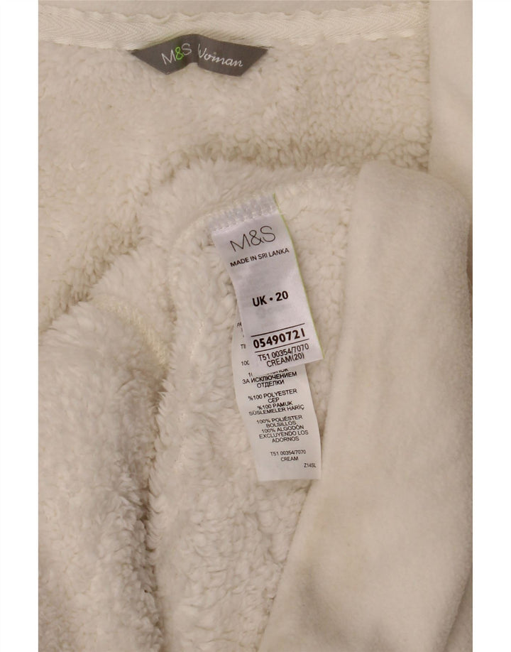 Giacca in pile da donna Marks & Spencer UK 20 2XL Cotone bianco