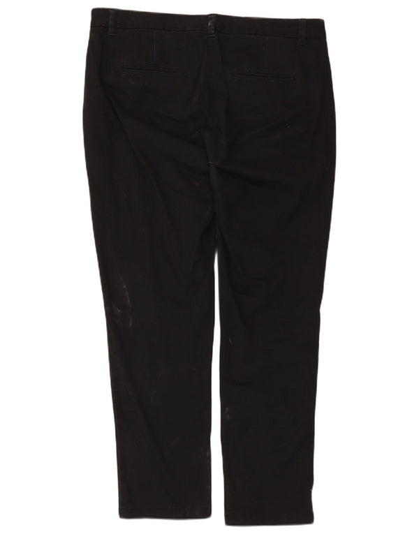 Pantaloni chino affusolati da donna Benetton UK 14 Large W34 L27 Cotone nero