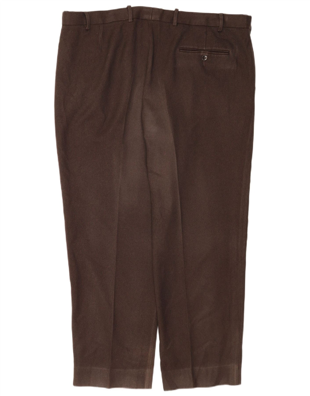 Pantaloni da abito regolari dritti da uomo Marks & Spencer W42 L29 poliestere marrone