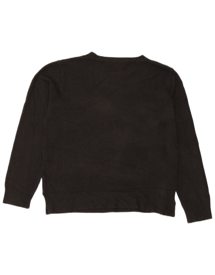 Maglione maglione girocollo da donna Marks & Spencer UK 14 acrilico nero medio