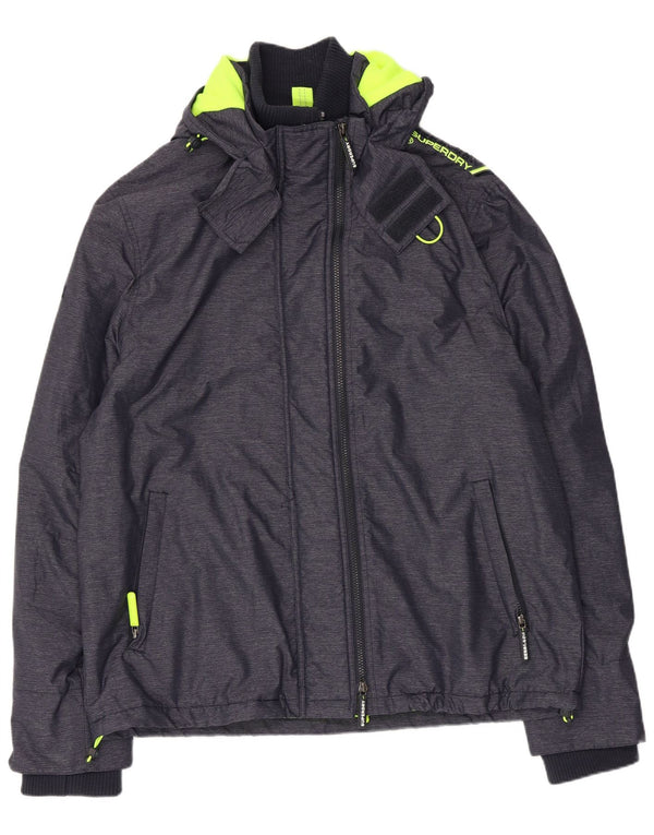 Giacca a vento con cappuccio da uomo Superdry UK 46 3XL Nylon blu navy