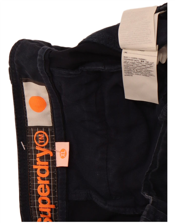 Pantaloncini cargo da uomo SUPERDRY XL W38 cotone blu navy